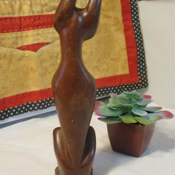 Vintage Mid-Century MCM Wood Siamese Cat Sculpture Figure Figurine - Picture 4 of 9